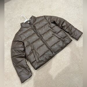 Brown puffer jacket